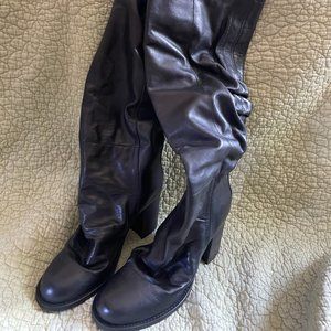 Free People Elle Slouch Tall Boot in Black